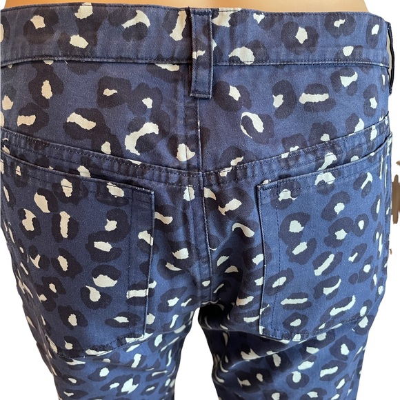 APC Rue Madame Paris 27 XS Cotton Blue Animal Print Straight Leg Jean Ankle Zip - Picture 7 of 12